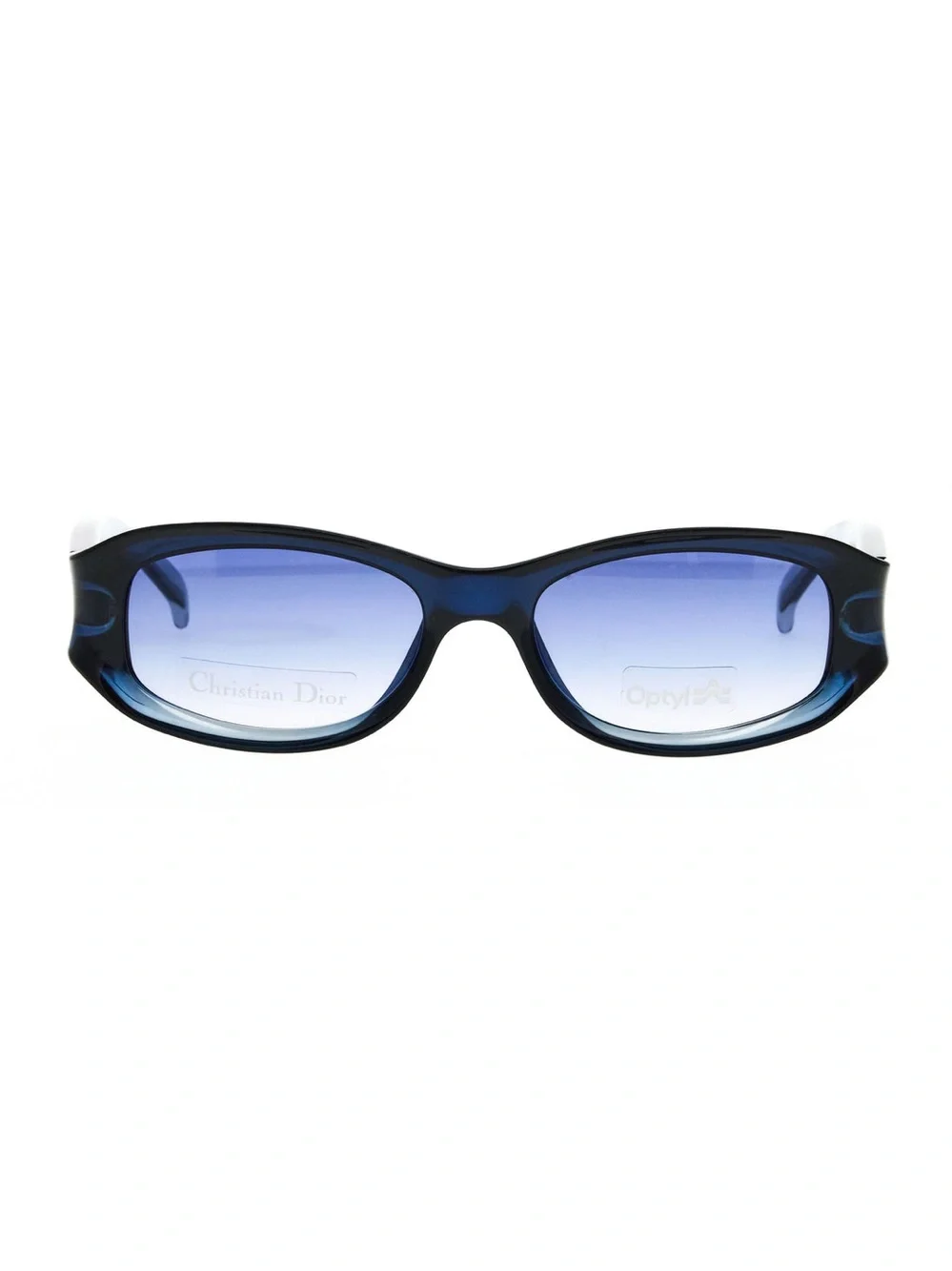 Vtg Christian Dior Chrystel 54Z Blue Gradient Sunglasses Y2K Deadstock Full Set